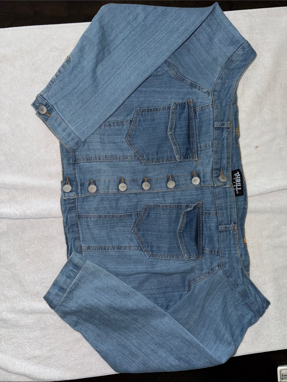 Thrill Light Blue Women's Denim Jacket - Button-Up Crop